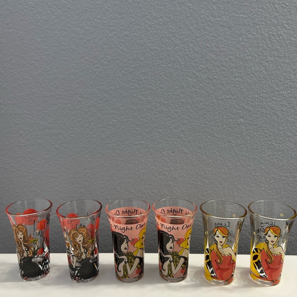 Novelty Sets Of 6 Shot Glasses 4”